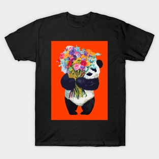 Panda with Bouquet T-Shirt